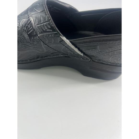 Dansko Shoes Womens Size 41 10.5 Black Slip On Medical Non Slip Comfort Pattern - Picture 5 of 9